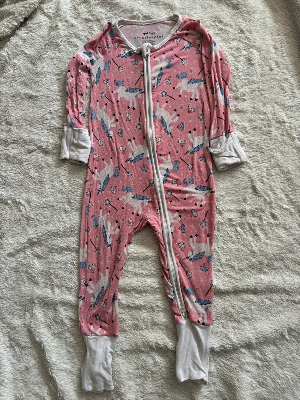 Little Sleepies Pink Unicorn Zippy
